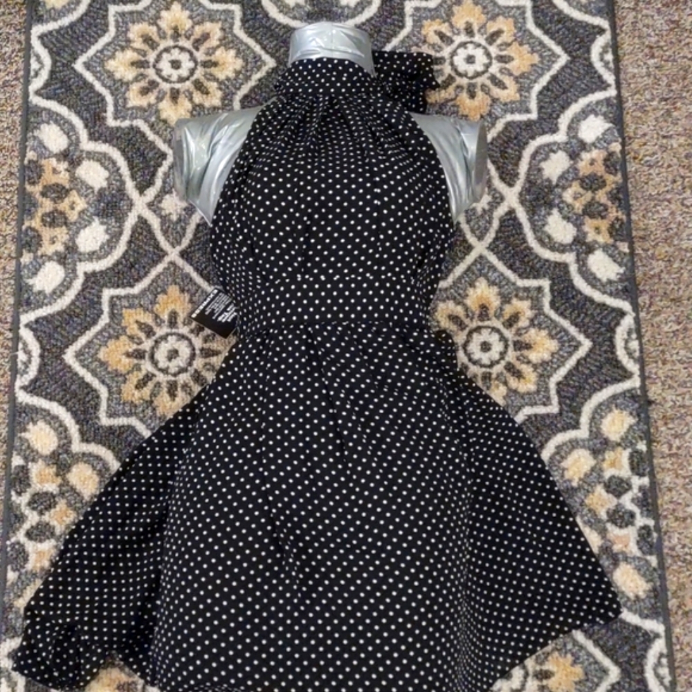 Polka dot halter dress